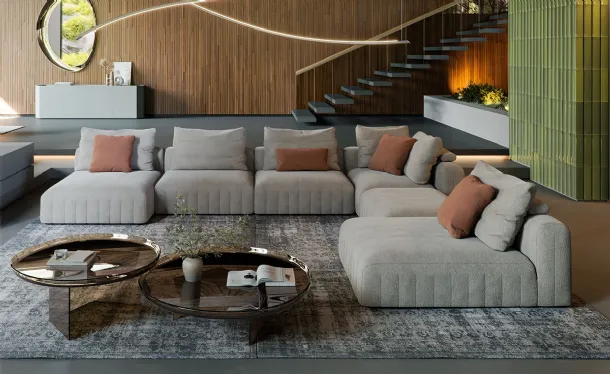 Gibson sofa with chaise by Cattelan Italia