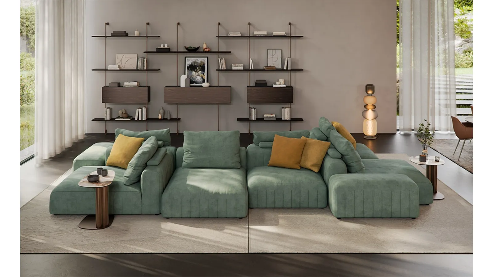 Gibson sofa with chaise by Cattelan Italia