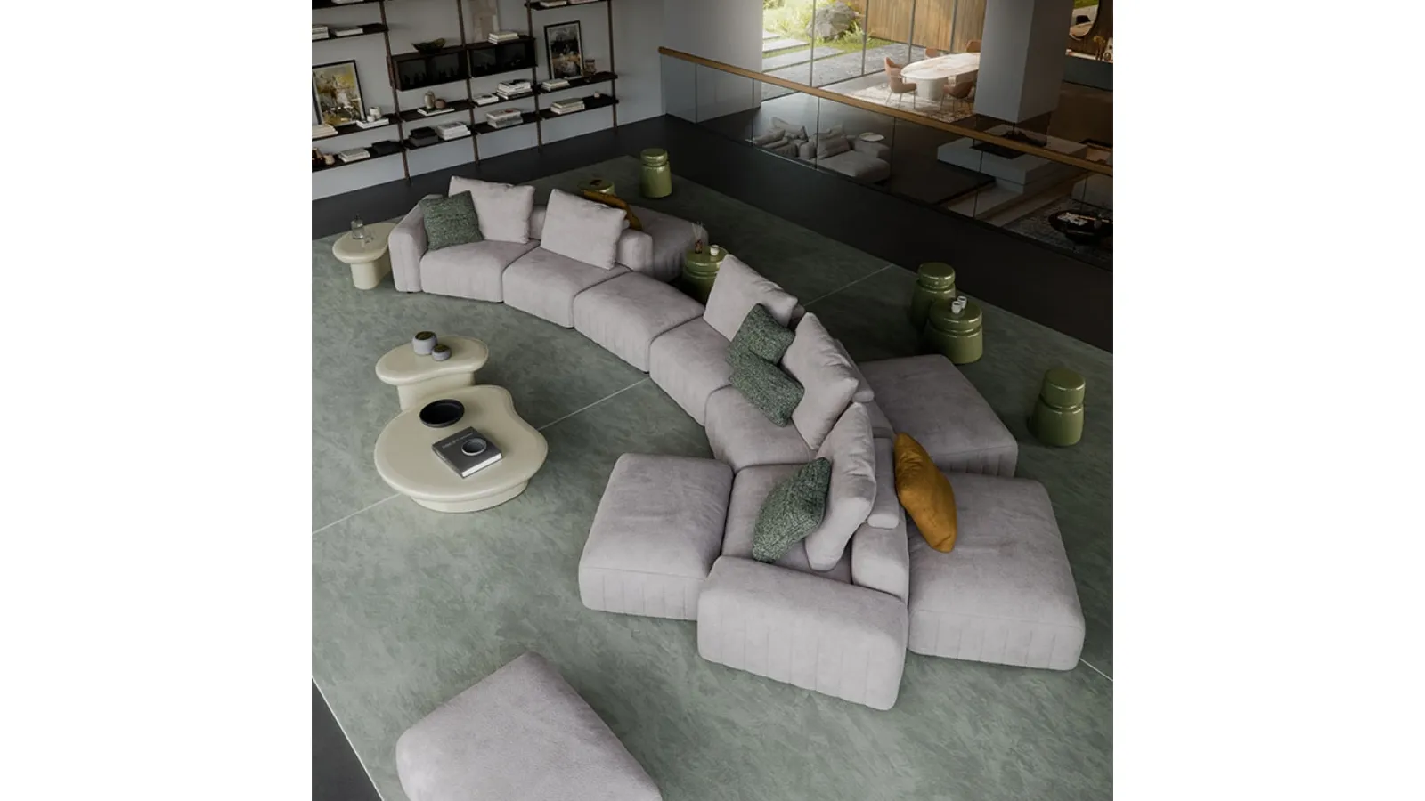 Gibson sofa with chaise by Cattelan Italia