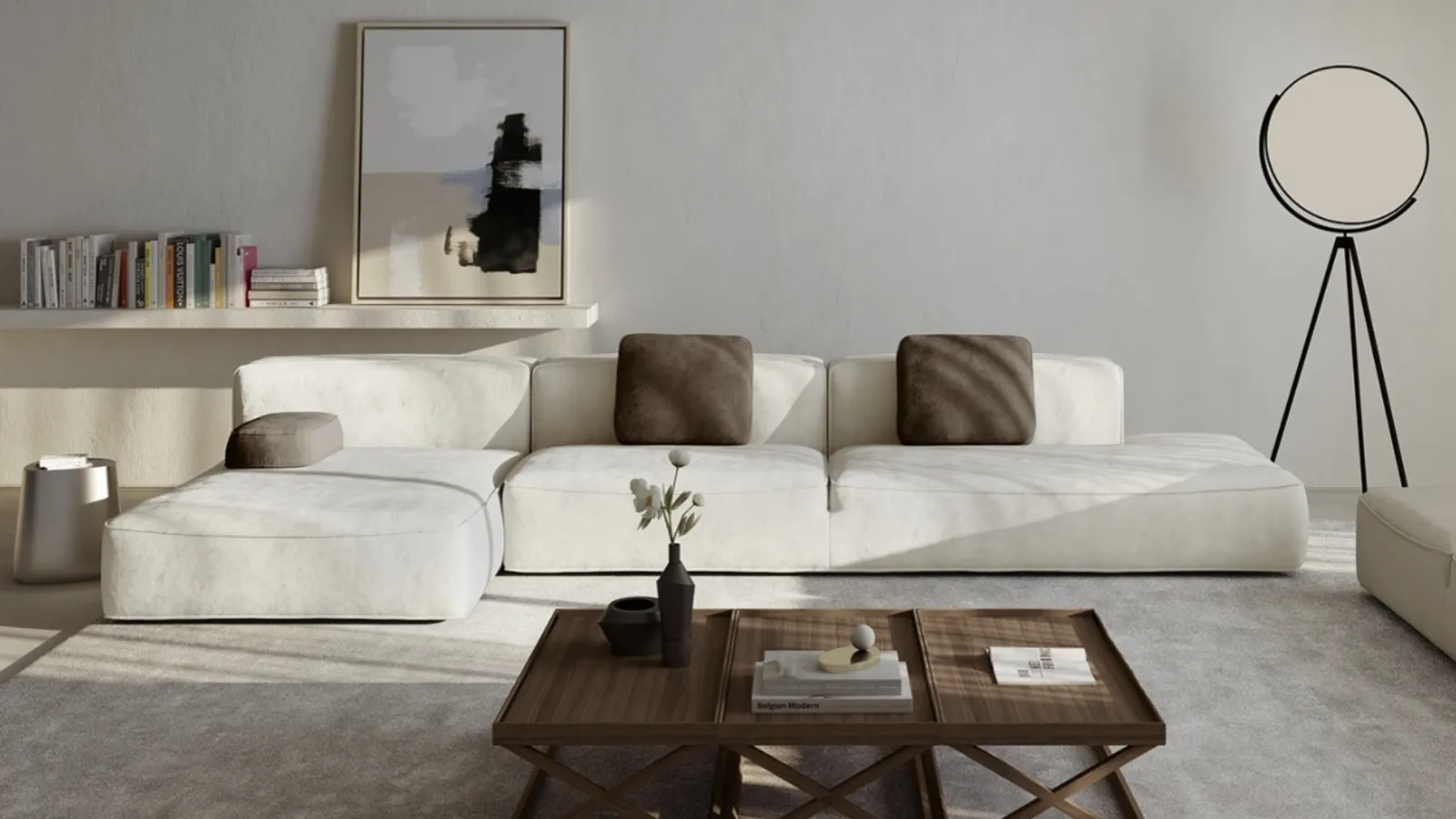 Glam fabric sofa with chaise lounge by Vibieffe