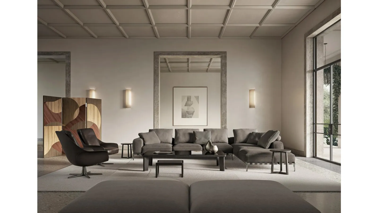Gregory fabric corner sofa by Flexform