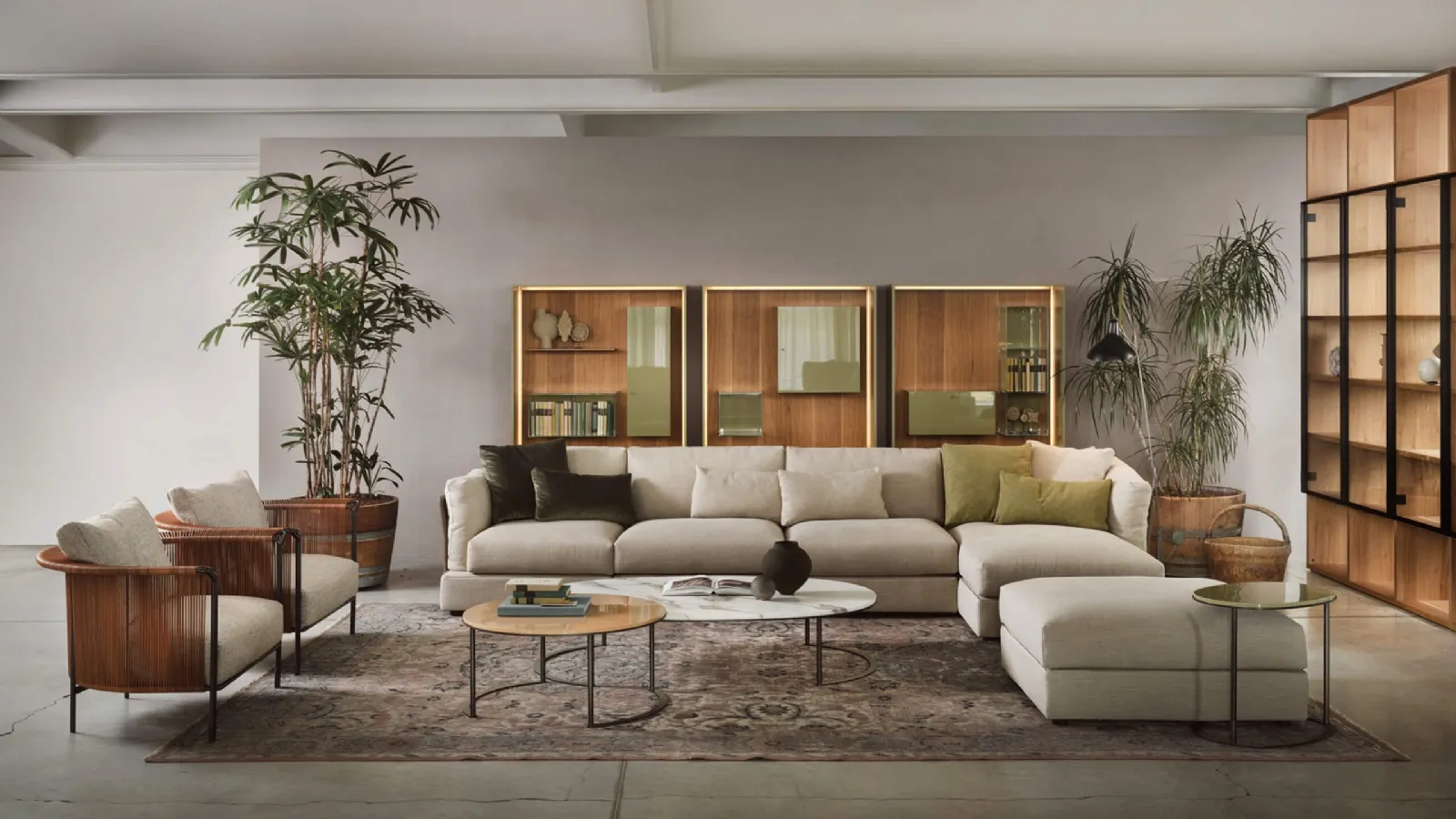 Modular fabric sofa with peninsula Groovy by Lema