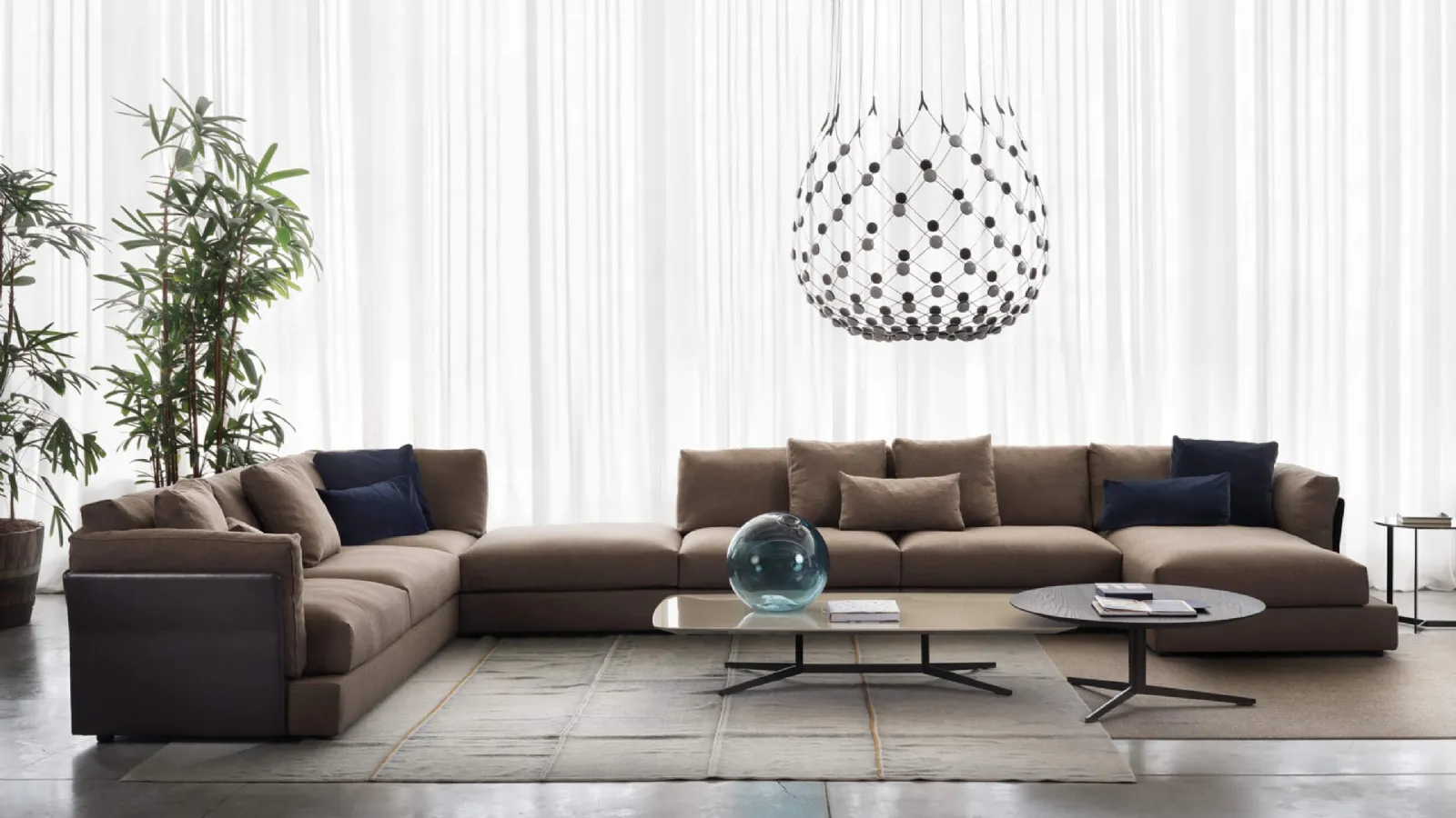 Modular sofa with peninsula Groovy by Lema