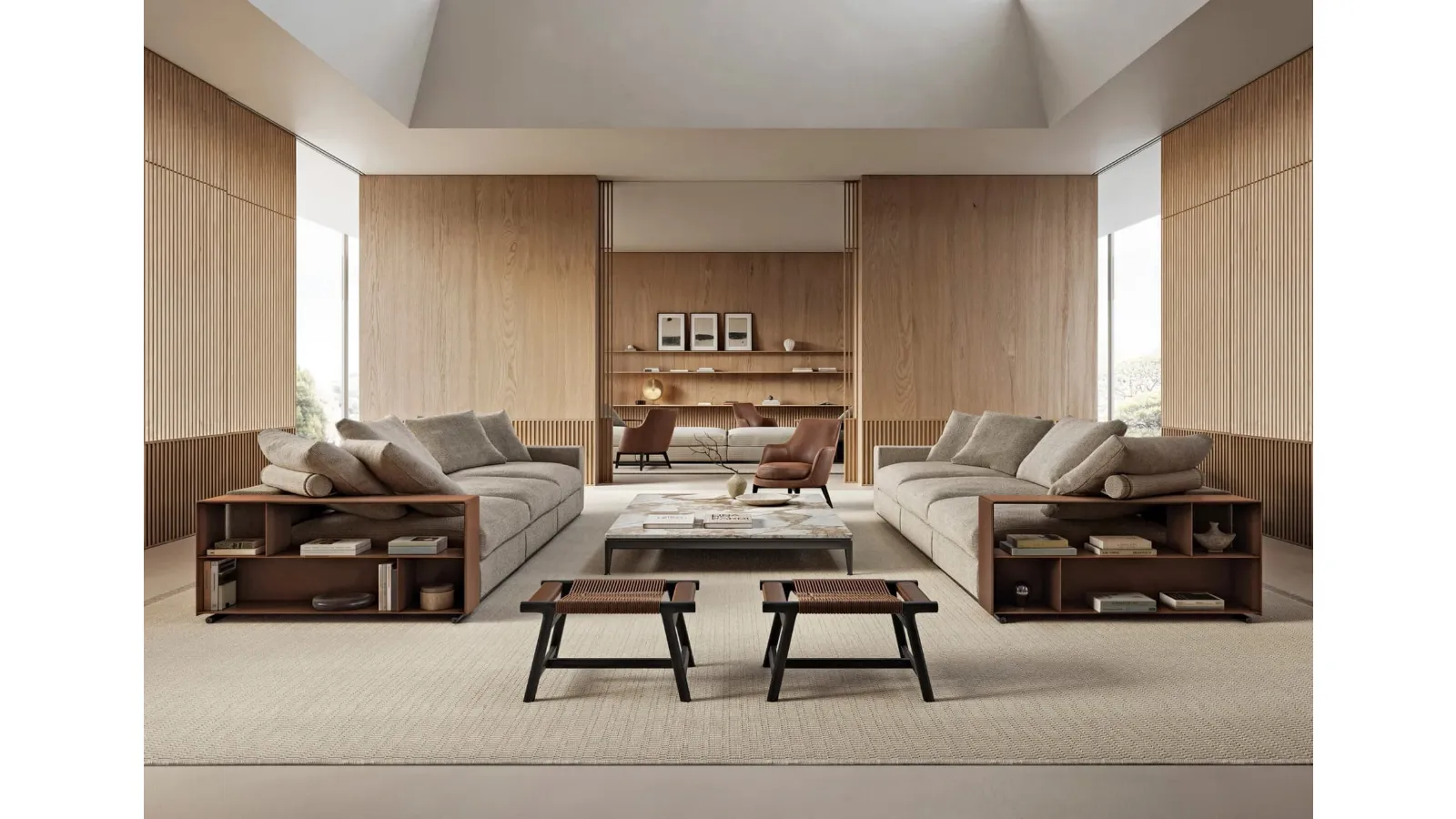 Groundpiece linear sofa by Flexform