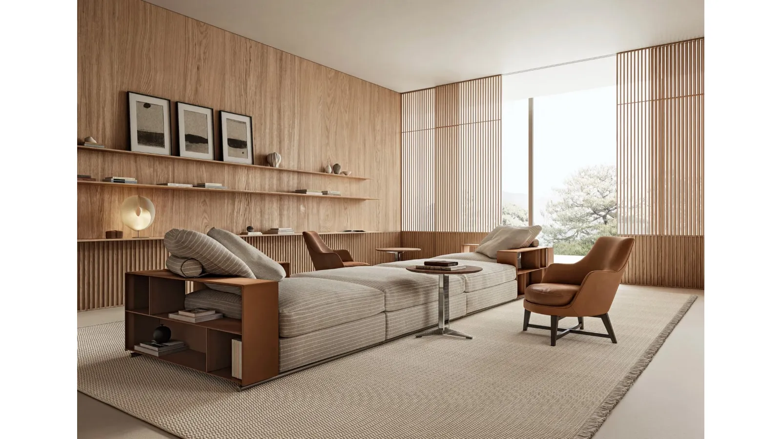 Groundpiece linear sofa by Flexform