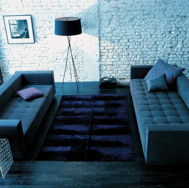 Zanotta Kilt quilted fabric linear sofa