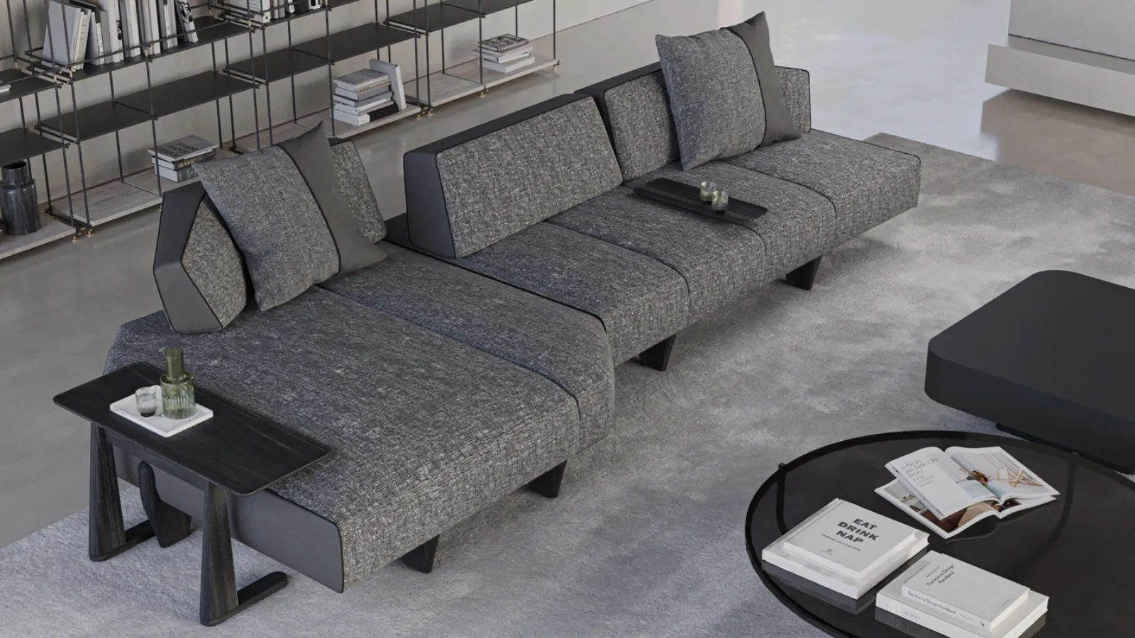 Lane Sofa with Chaise by Vibieffe