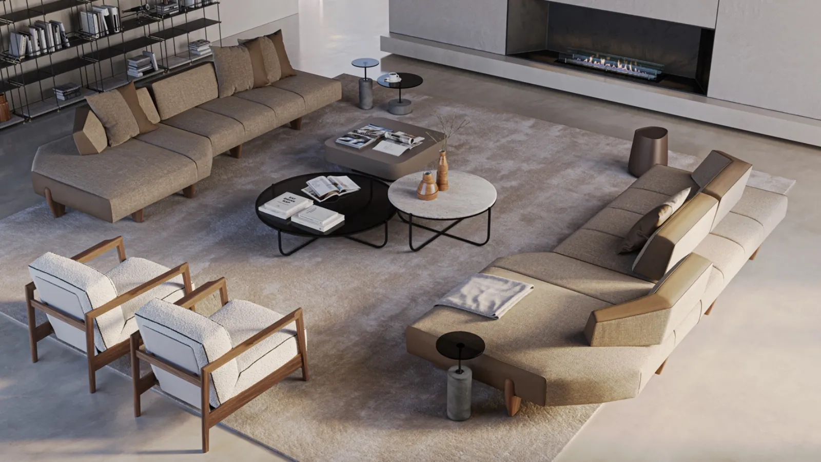 Lane Sofa with Chaise by Vibieffe