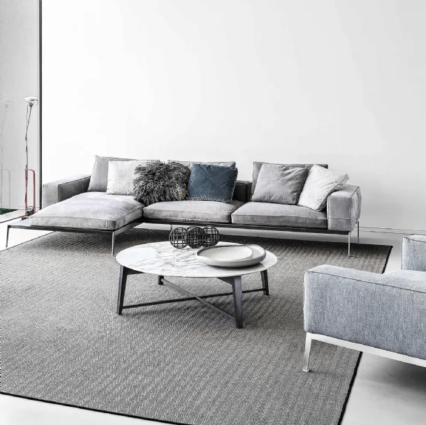 Lifesteel fabric sofa with chaise lounge by Flexform