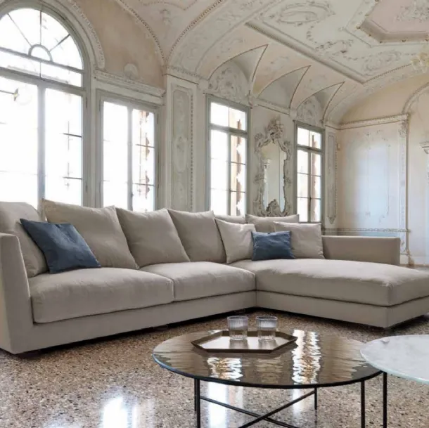 Fabric sofa with chaise lounge Lov Elegance by Desirèe