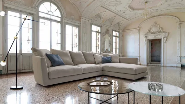 Fabric sofa with chaise lounge Lov Elegance by Desirèe