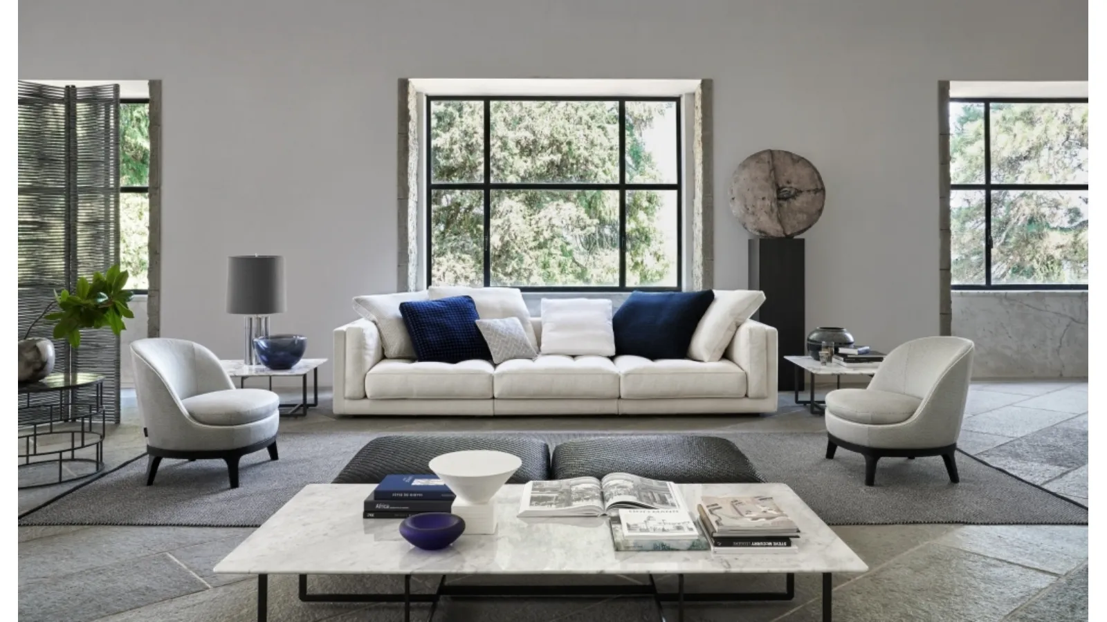 Lucien upholstered fabric sofa by Flexform