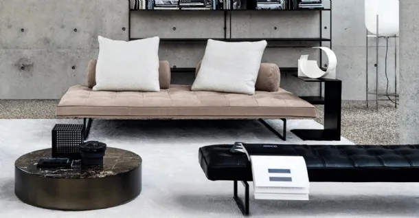 Ludwig quilted fabric linear sofa by Desirèe