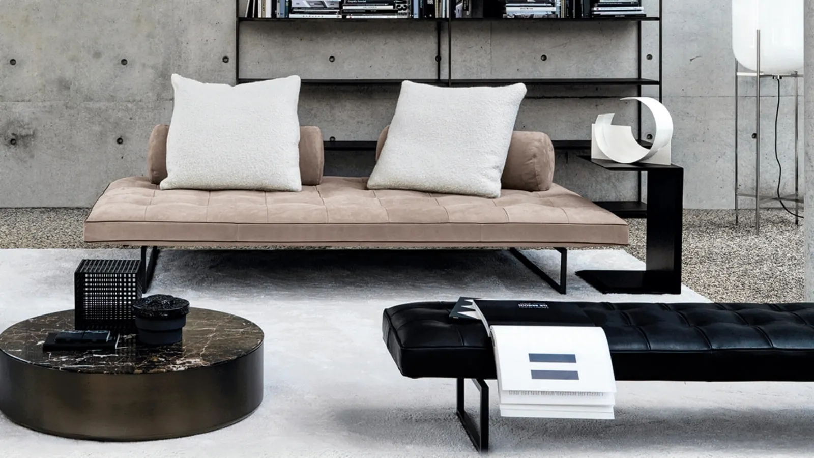 Ludwig quilted fabric linear sofa by Desirèe