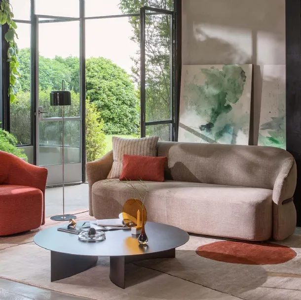 Madame Butterfly fabric linear sofa by Flou