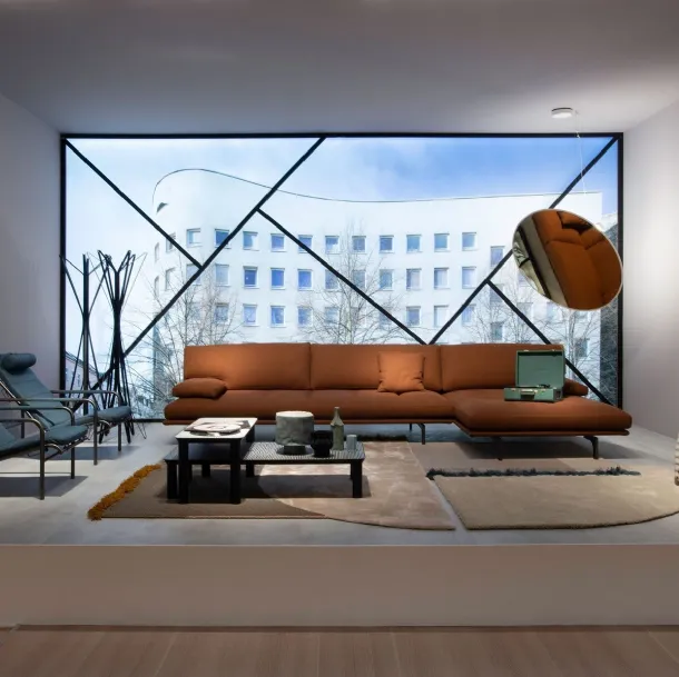 Fabric sofa with chaise lounge Milano+ by Zanotta
