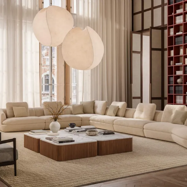 Mirea upholstered fabric corner sofa by Lema