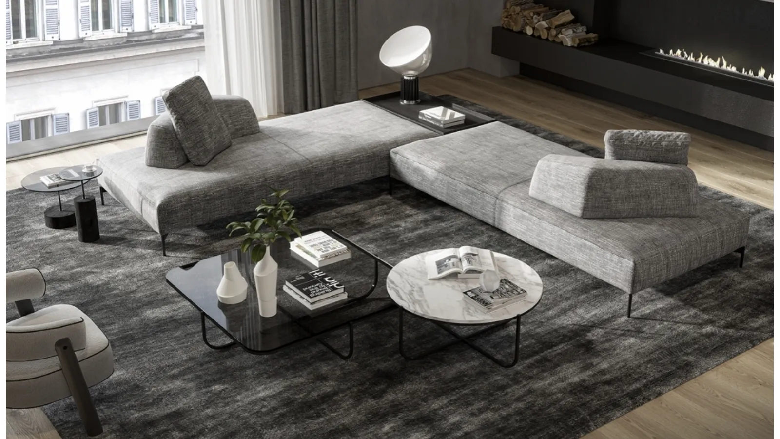 Modern Air Corner Sofa by Vibieffe
