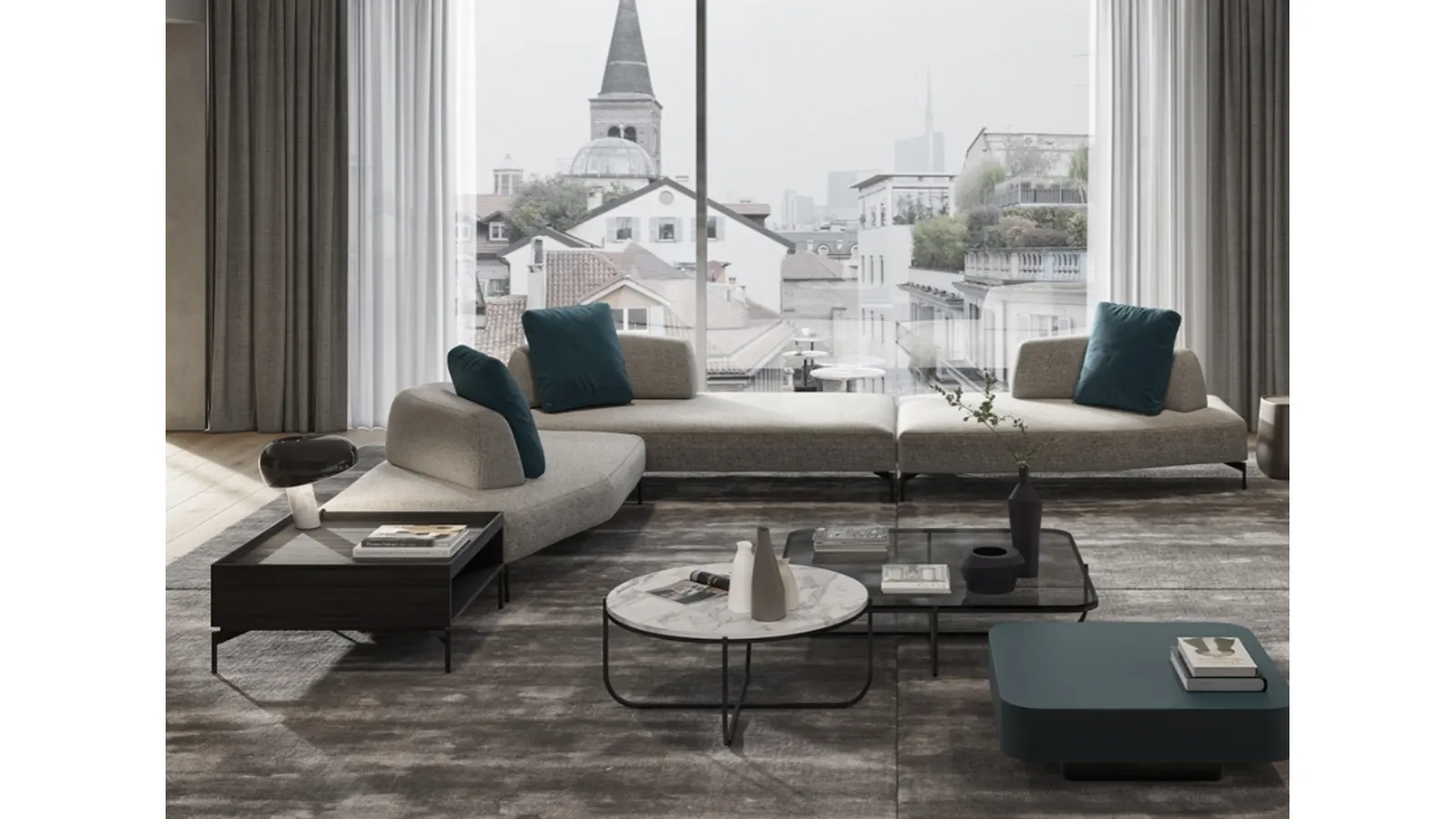 Modern Air Corner Sofa by Vibieffe