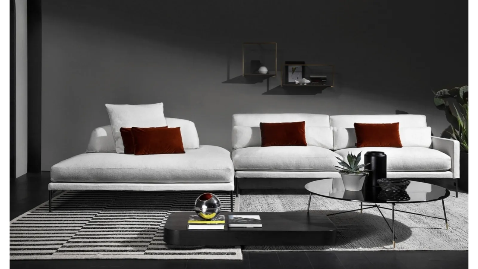 Fabric sofa with peninsula Modern by Vibieffe