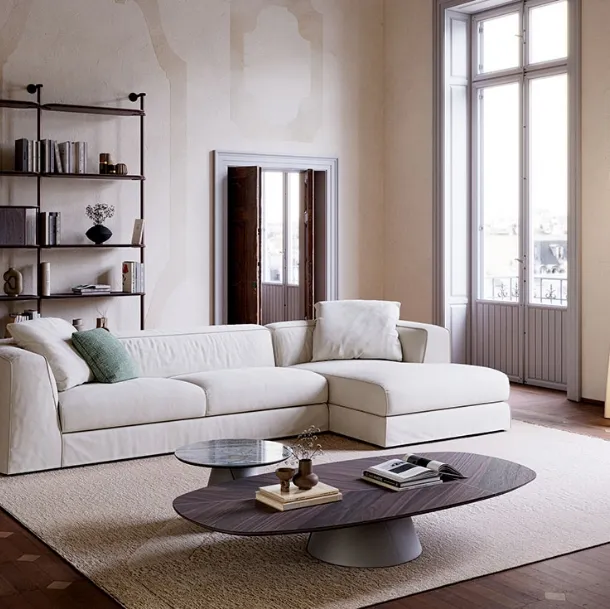 Mykonos sofa with chaise by Cattelan Italia