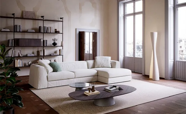 Mykonos sofa with chaise by Cattelan Italia