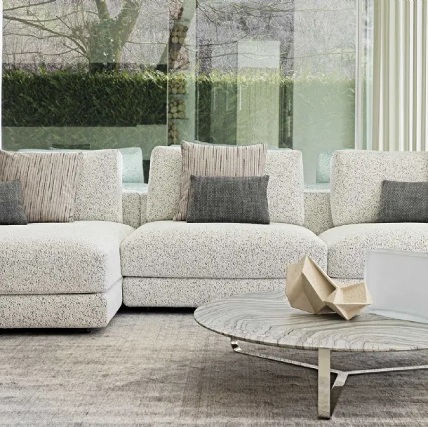 Modular fabric sofa with peninsula MyPlace by Flou