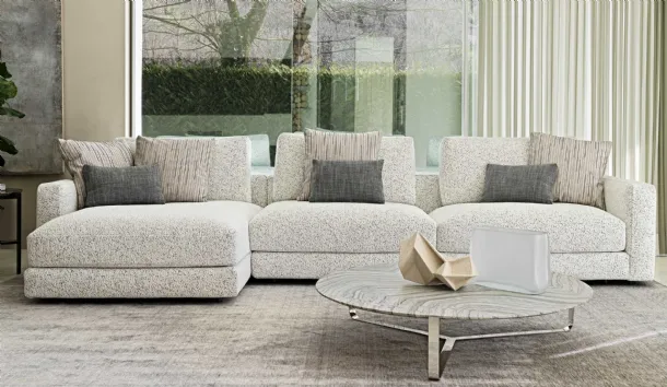 Modular fabric sofa with peninsula MyPlace by Flou