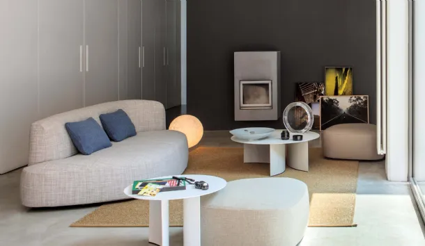 Pierre fabric linear sofa by Flou