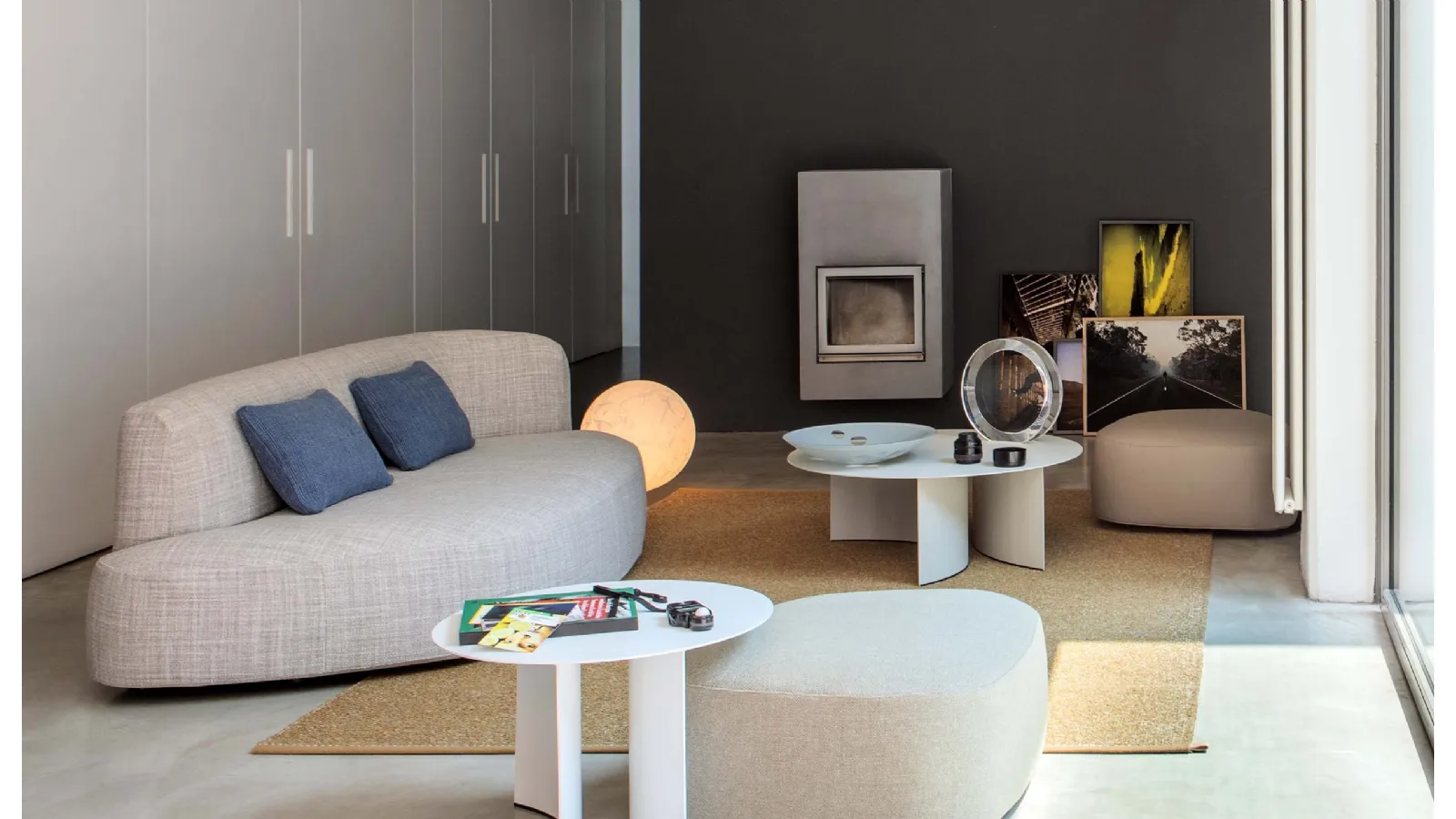 Pierre fabric linear sofa by Flou