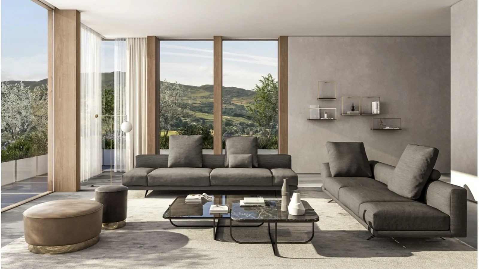 Re Set linear sofa by Vibieffe