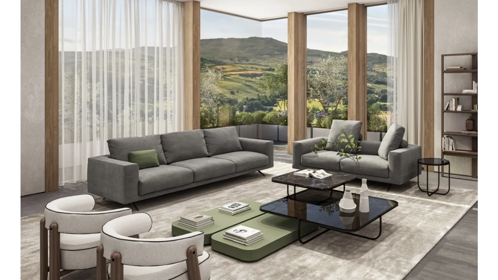 Re Set linear sofa by Vibieffe
