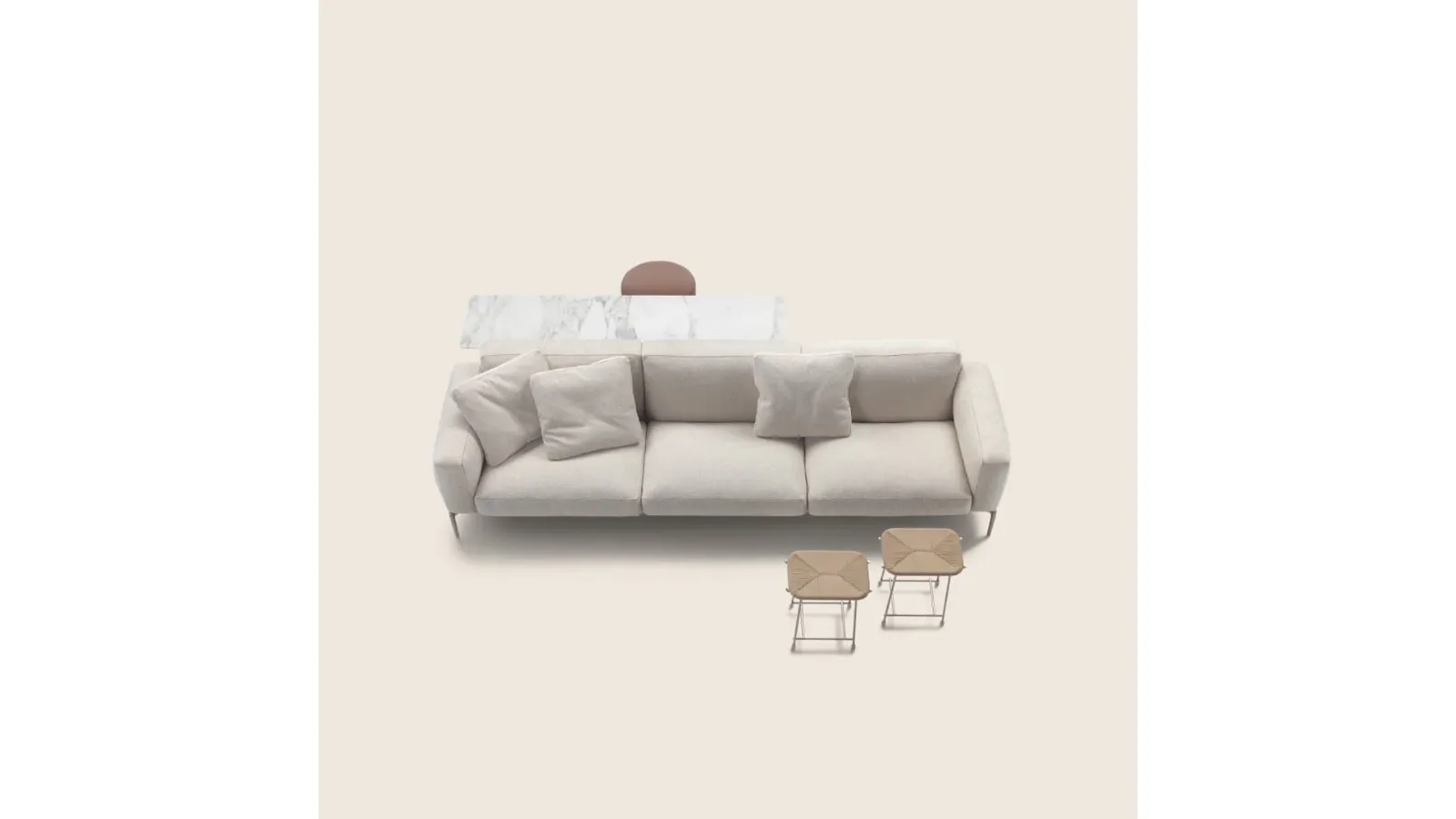 Linear sofa in Romeo Compact fabric by Flexform