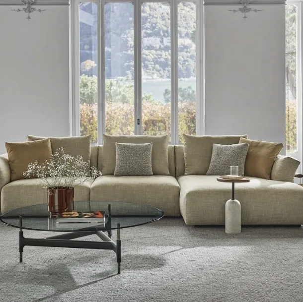 Ronny sofa with chaise lounge by Porada