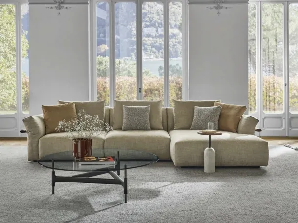 Ronny sofa with chaise lounge by Porada