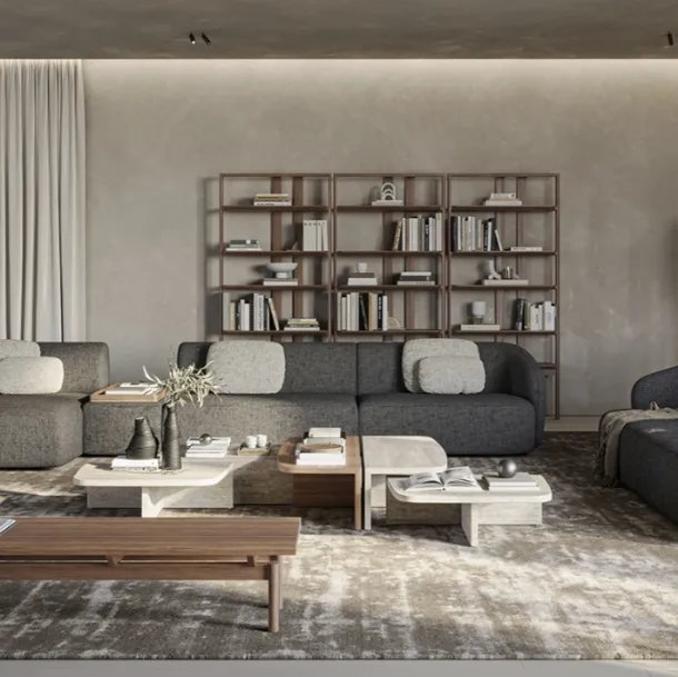 Shell sofa with chaise longue by Vibieffe