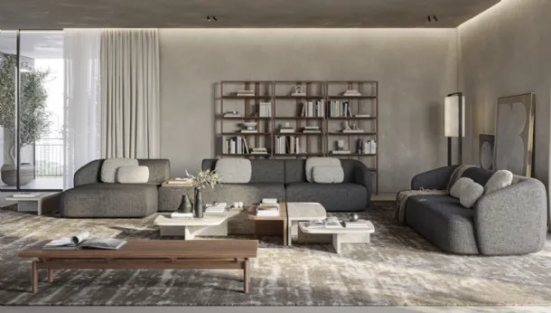 Shell sofa with chaise longue by Vibieffe