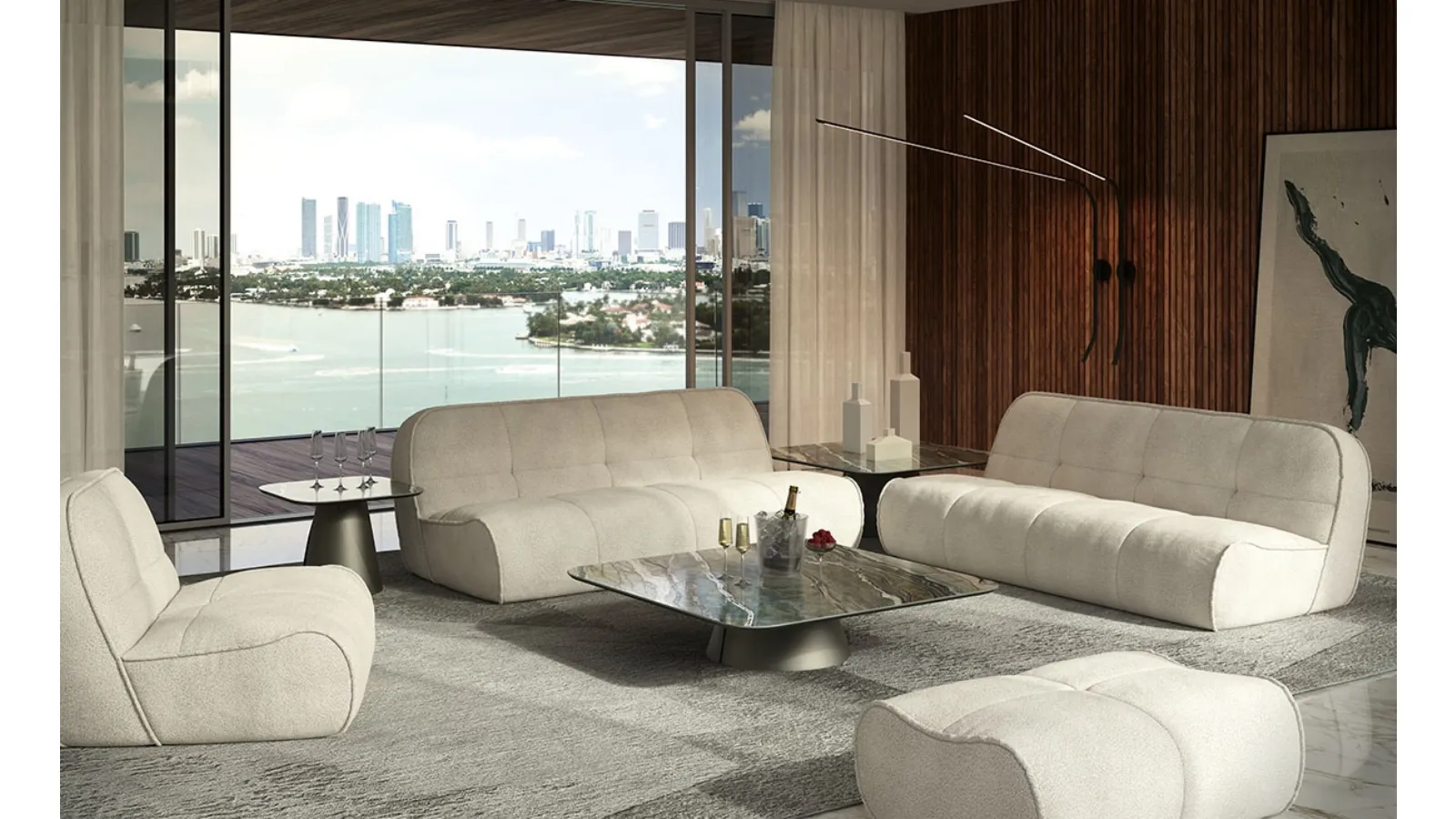 Spencer upholstered fabric sofa by Cattelan Italia