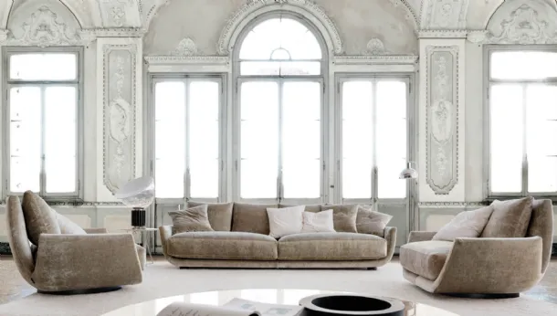 Sleek velvet sofa with sinuous lines Tuliss by Desirèe