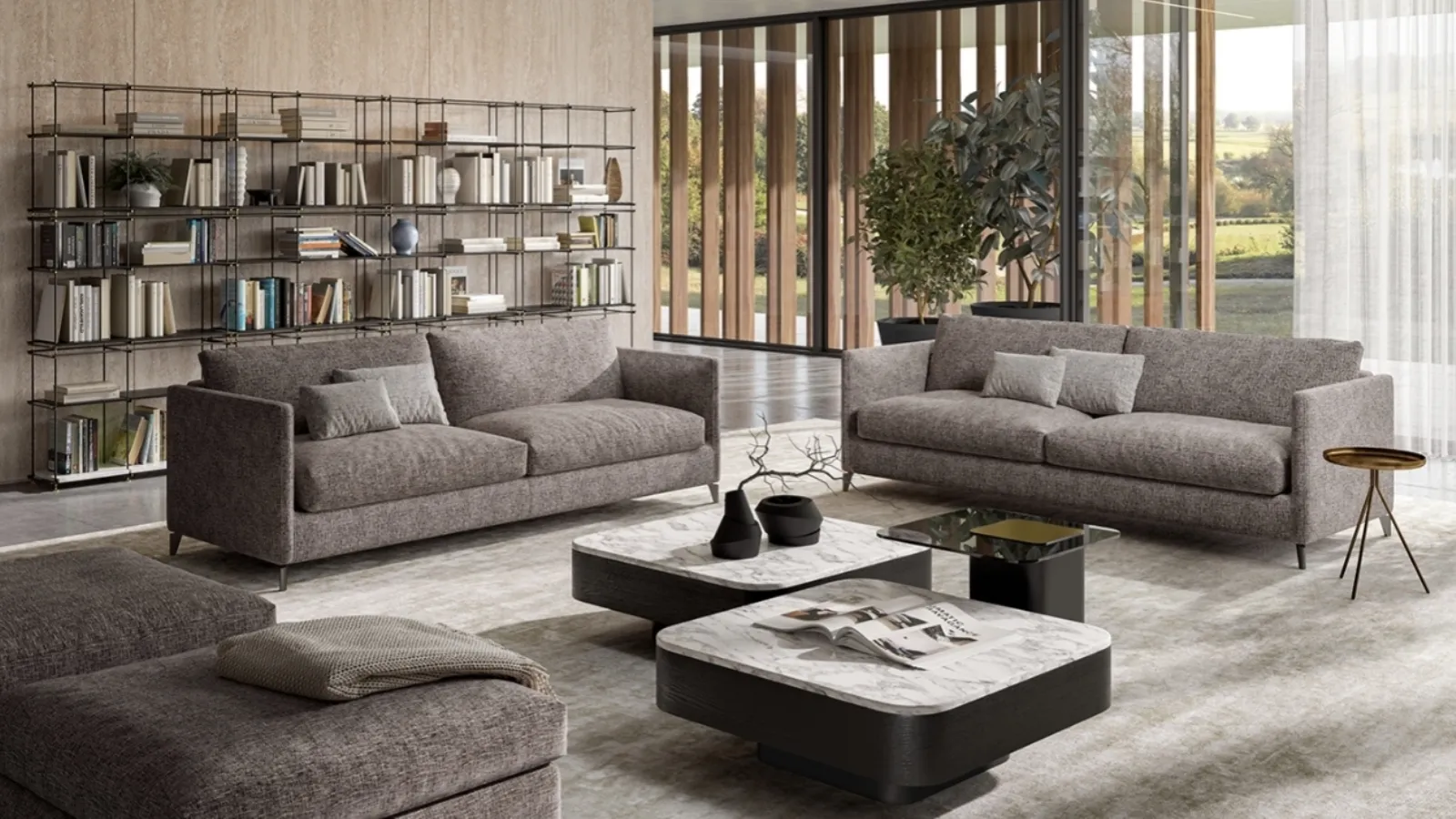 Zone Slim linear sofa by Vibieffe