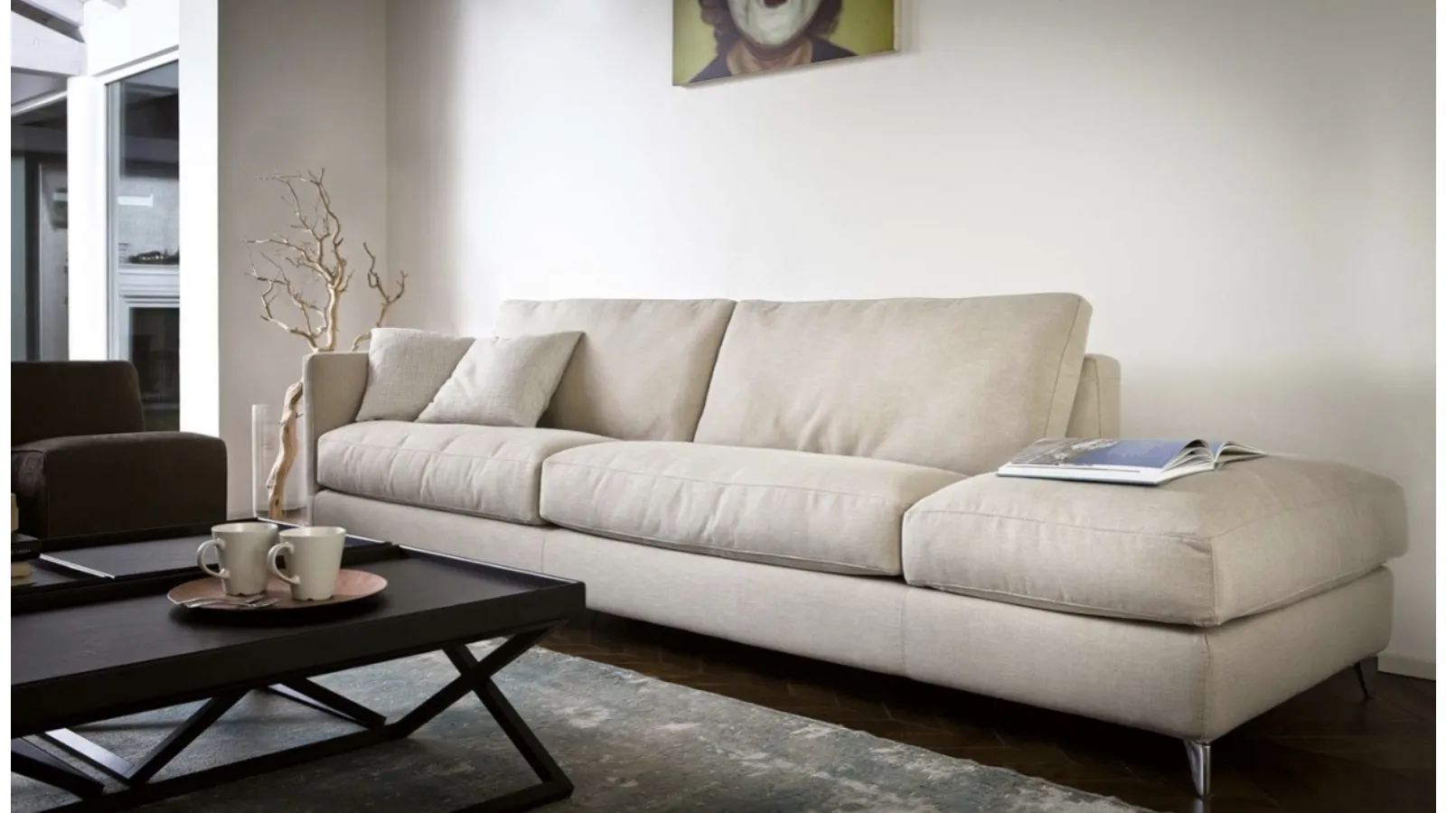 Zone Slim linear sofa by Vibieffe