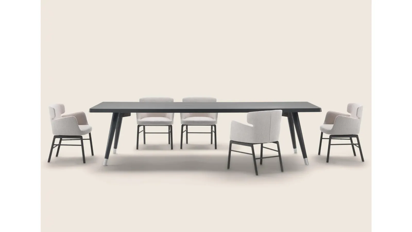 Adler rectangular table in wood by Flexform