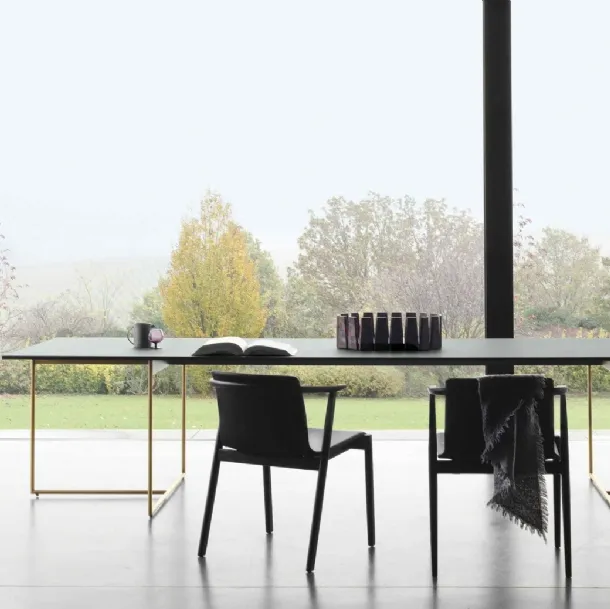 Rectangular table in reconstructed Alamo marble by Lema