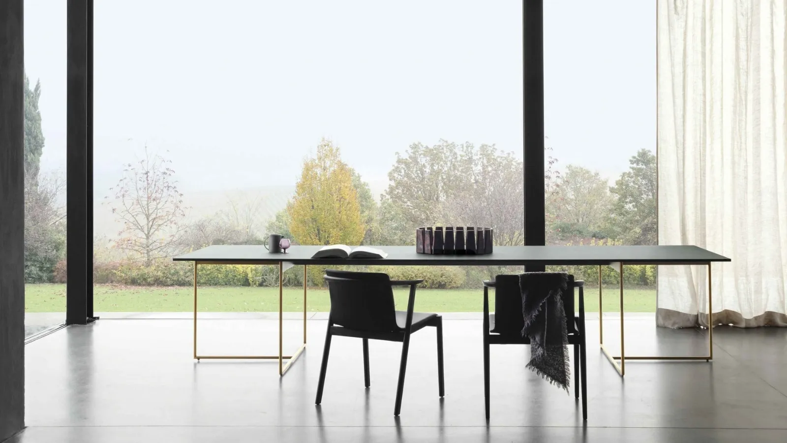 Rectangular table in reconstructed Alamo marble by Lema