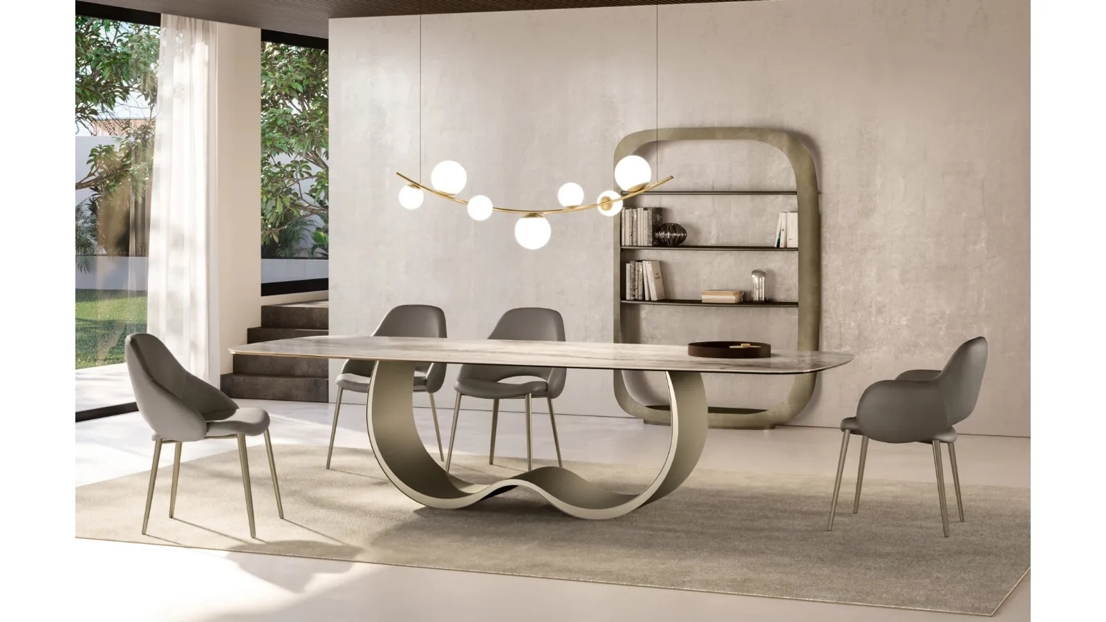 Alisei Table with Eforma ceramic top