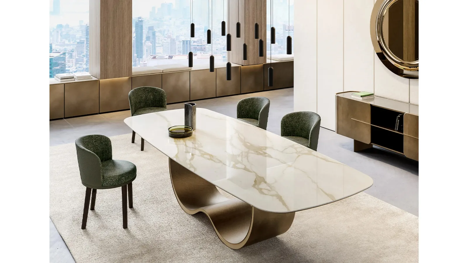 Alisei Table with Eforma ceramic top