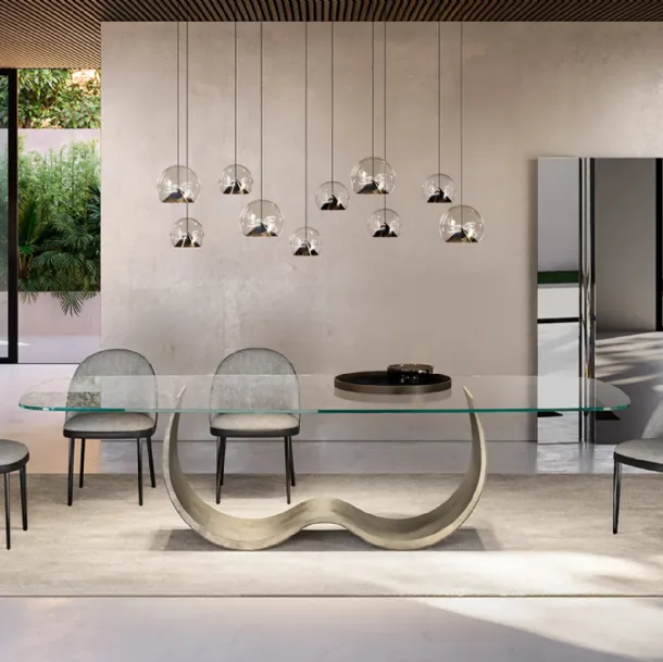 Alisei Table with Eforma glass top