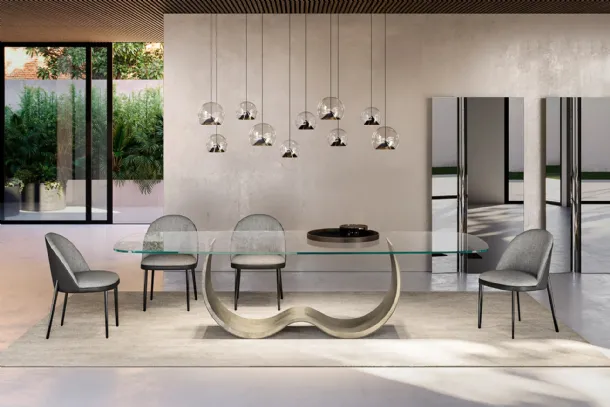 Alisei Table with Eforma glass top