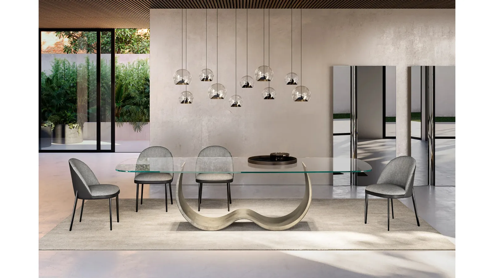 Alisei Table with Eforma glass top