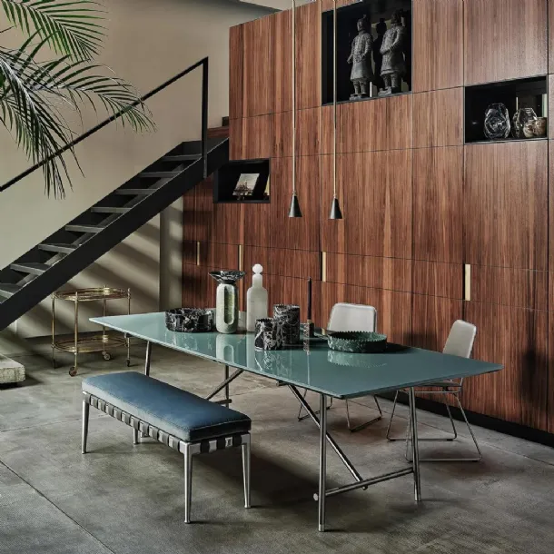 Any Day Table in glossy lacquer and metal by Flexform